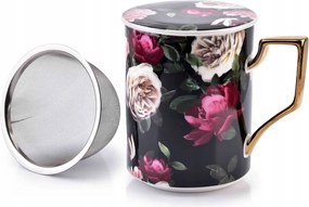 Pola Black porcelán bögre befőzővel 400 ml