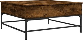 vidaXL füstös tölgy szerelt fa és fém dohányzóasztal 95 x 95 x 45 cm
