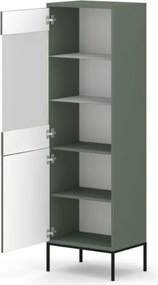 Komód 2 ajtós smoke green színben fekete elemekkel arany fogantyúkkal – MAGGIORE MA04