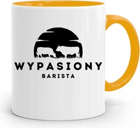 Barista Kávézó Bögre Sárga Ajándék fényképes nyomtatással