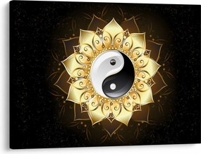 Kép - arany yin-yang (70x50 cm)