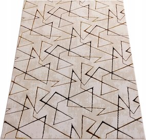 Szőnyeg 60x100 Bézs-arany Geometrikus Modern Hálószoba Nappali