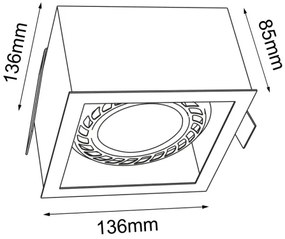 Brosline 3273 - Süllyesztett mennyezeti lámpa CAGE 1xGU10/18W/230V fehér