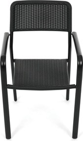 Kerti szék, fém, műanyag, fekete, AZC-H1021 BK