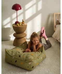 Zöld buklé-zsenília gyerek babzsákfotel Terrazzo Square – Wigiwama