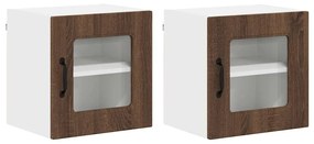 Fali konyhaszekrény 2 pcs Barna Tölgy 40 x 31 x 40 cm Faanyag