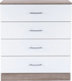 Miami komód 4 fiókos 80x92 cm fehér-yorki tölgy