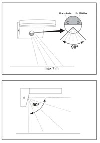 LED Kültéri fali lámpa érzékelővel TESA LED/10W/230V IP54 fekete