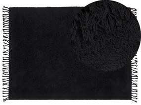Fekete hosszú szálú szőnyeg 140 x 200 cm BITLIS Beliani