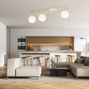 Emibig modern mennyezeti lámpa monza fehér arany emi1253/3
