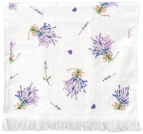 Levendula mintás pamut konyhai kéztörlő Lavender Garden