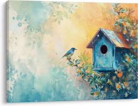 Kép - Madárház, akvarell (70x50 cm)