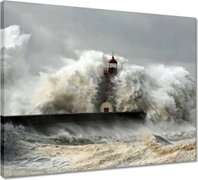 Vászonkép 50x40 Világítótorony Vihar