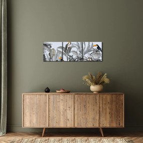 Kép - Illusztrált dzsungel (órával) (90x30 cm)