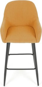 Barová židle, žlutá, látka,AUB-V4009 YEL6