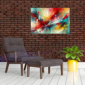 Kép – Absztrakció pirossal (90x60 cm)