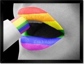 Poszterek keretben 40x30 Szivárványos ajkak