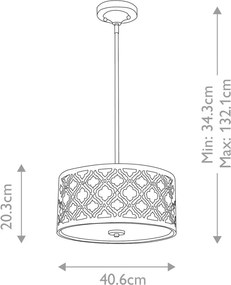 Gilded Nola Arabella GN-ARABELLA-P-M Plafonlámpa 2x75W/E27