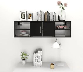 fekete szerelt fa fali polc 102 x 30 x 29 cm