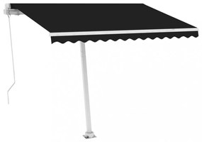 antracitszürke kézzel kihúzható póznás napellenző 300 x 250 cm