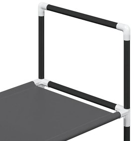 fekete nem szőtt szövetből cipőállvány 4 szintes 44x28x77 cm