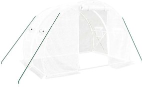 vidaXL fehér acélvázas melegház 6 m² 3 x 2 x 2 m
