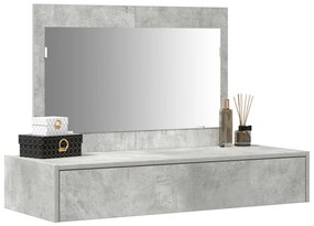 Fali Akasztós Sminkasztal Beton Szürke 100x40x70 cm