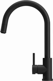 Konyhai csaptelep Kernau KWT36.1PO Matt Black matt fekete kihúzható kifolyócső