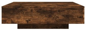 füstös tölgy színű dohányzóasztal LED-lámpákkal 100x100x31 cm