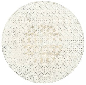 vintage stílusú fehér kör alakú fém bisztróasztal 40 x 70 cm