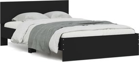 vidaXL fekete ágykeret fejtámlával 120 x 200 cm