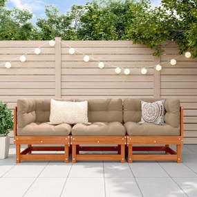 Sarokkanapé egységek Viaszbarna 183 x 61 x 62 cm Tömör fenyő