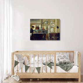 Üveg kép - Style of Edouard Manet, Bon Bock Cafe, reprodukciók (70x50 cm)