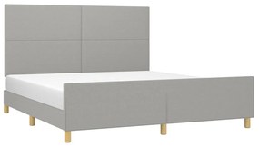 világosszürke szövet ágykeret matrac nélkül 180 x 200 cm