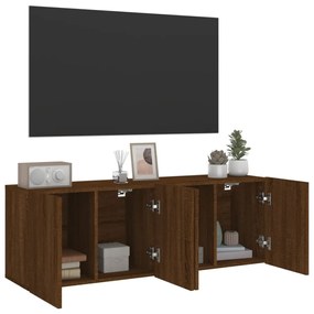 2 db barna tölgyszínű falra szerelhető TV-szekrény 60x30x41 cm