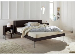 Fekete franciaágy tölgyfa dekorral 180x200 cm Wrap – Bonami Selection