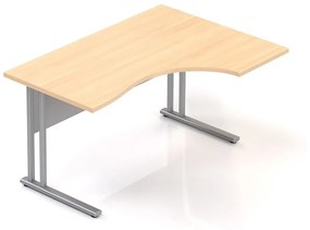 Visio LUX ergonomikus asztal 136 x 100 cm, jobb, tölgy