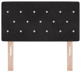Fejtámla Kristálygombos Tűzött Fekete 80 cm Velúr