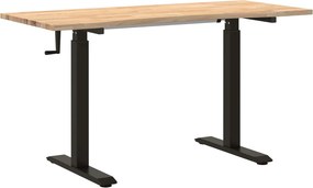 vidaXL Asztal Fekete és természetes 140 x 60 cm Tömör Tölgyfa