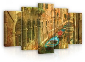 Vászonkép 5 darabos, Velence utcakép 100x60 cm méretben