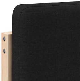 Kárpitozott fejtámla Barna és fekete 150 cm Tömör fenyőfa