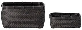 Bambusz tárolókosár szett 2 db-os 24x24x12 cm Donia – Bloomingville