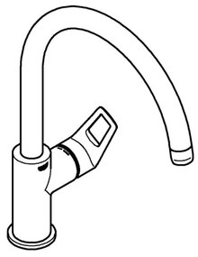 GROHE 31368001 - Mosogató csaptelep BAULOOP, fényes króm