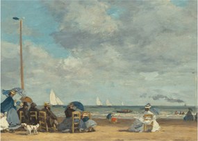 Kép - Eugène Boudin, Beach  at Trouville, reprodukciók (70x50 cm)
