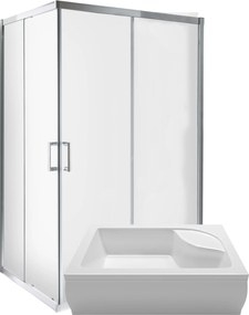 Sarok Zuhanykabin 120X80 Zuhanytálca Mély Jobbos Tolóajtós Fedél