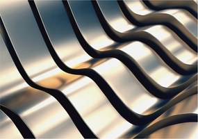 Fotótapéta Flizelina Nappali és Hálószoba Irodába Fém hullámok 208x146 Ragasztó