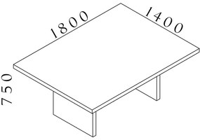 Lineart tárgyalóasztal 180 x 140 cm, világos bodza