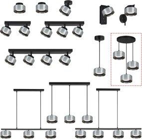 BRILAGI - LED RGB dimmelhető csillár AURA LUX 3xGX53/14W/230V Tuya Wi‑Fi fekete/füstszínű