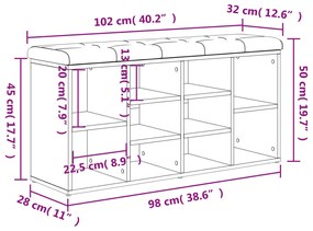 fehér szerelt fa cipőtároló pad 102 x 32 x 50 cm