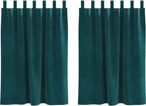 vidaXL Sötétítő függönyök 2 pcs Sötétzöld 140 x 140 cm Bársony